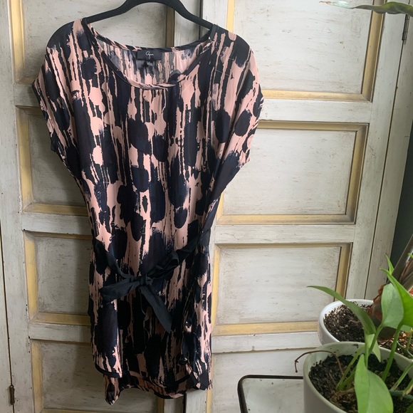 Aqua 100% Silk Pink and Black Mini Dress - Picture 2 of 10